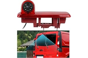 Hodozzy Caméra de Recul pour Renault trafic 2014/Opel Vivaro 2014,Caméra de Troisième Feu Stop de Voiture,Vision Nocturne IR, Etanche IP67,Angle Réglable,avec Ligne Inversée