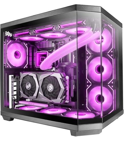 HYTE Y40 Modern esthetisch panoramisch gehard glas mid tower ATX computer gaming case met PCIE 4.0 Riser kabel inbegrepen, wit (CS HYTE Y40 BW