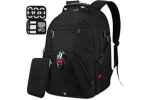 NEWHEY Plecak męski 17,3 cala z torbą na elektronikę Plecak PC Laptop 17 cali, duży biznesowy plecak podróżny na uczelnię