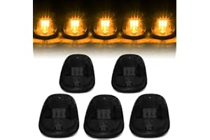 DNA MOTORING ROOFL-T1-SM 5x Rauchlinse LED Dachleuchten [für 02-18 Dodge Ram 1500-5500]