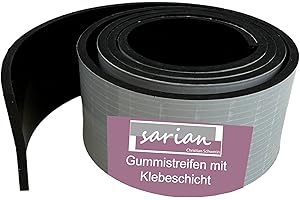 sarian Gummistreifen selbstklebend 1000x40x3mm NR/SBR 65 Shore einseitige Klebeschicht Splitterschutz