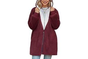 TOMEEK Sudadera Mujer Forro Polar Chaqueta Polar Mujer Sudadera con Capucha Invierno para Mujer Cárdigan Cálido con Forro Polar Prendas con Bolsillo