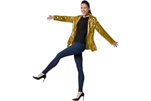 dressforfun 900995 Damen Pailletten Blazer, Langarm Glitzer Jackett - Diverse Größen -