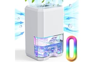 FIAHNG Appareil Déshumidificateur,Déshumidificateur d'air 1200ML,360°Déshumidificateur Electrique Silencieux,Déshumidificateur Anti Portable Compact Déshumidificateur Pour la Maison Chambre Bain Rv