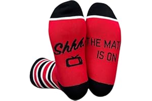 Himozoo Novelty Cotton Calf-length Socks, Shhh! I'M Watching Football Funny Socks for Dad/Grandad/Husband Football Lovers Gifts Size 6-12