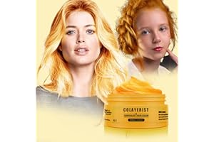 COLAYERIST Giallo Gel Colorato per Capelli Uomo e Donna Lavabile, Colore Temporaneo Capelli per Bambini, Colore Capelli Temporaneo , Crema Colorata Capelli per Feste o Cosplay