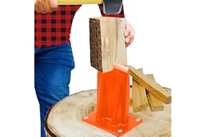 SPARES2GO Kindling Splitter Log Wedge High Visibility Wood Splitting Firewood Timber Mounted Axe Chisel