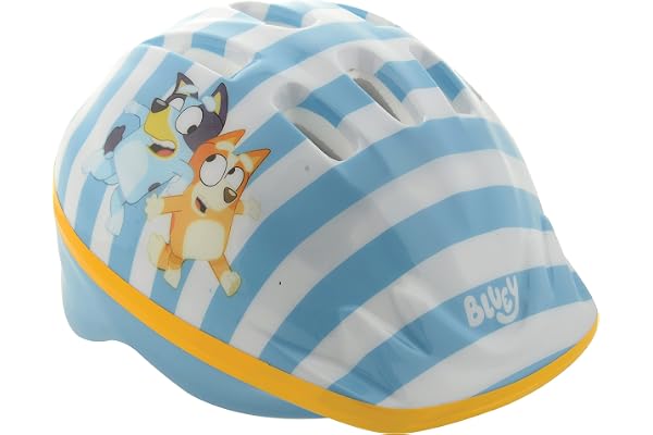 Bluey cykelhjälm för barn officiellt licensierad karaktärsdesign robust EPS innermaterial, justerbar storlek, ventilerat skal för kylning lämplig för huvudstorlekar 48–52 cm