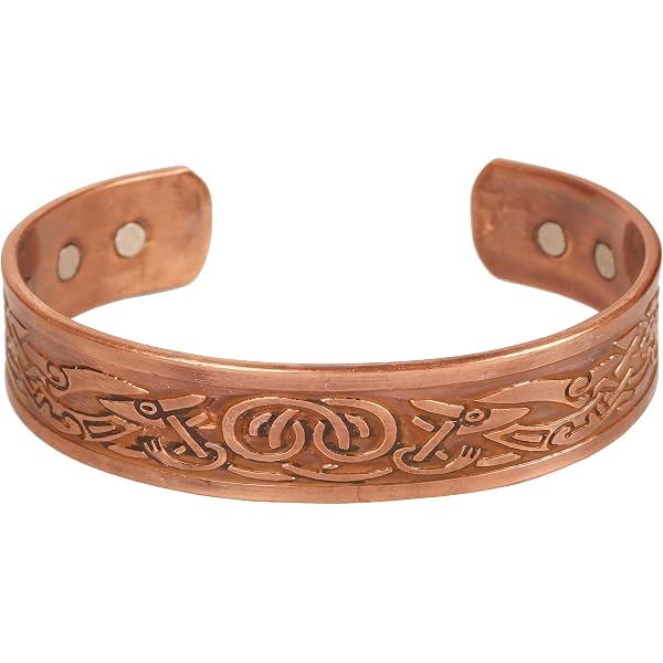 Bracciale In Rame Massiccio Naturale 8 Mm - Fatto A Mano In Messico - 4