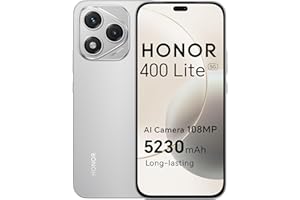 Honor 400 Lite Smartphone 5G, 5230 mAh, 8GB RAM 256GB Memoria Dual SIM NFC, 6.7 Pouce AMOLED Eye-Care Display, 108MP avec Bouton AI Téléphone Android 15, Velvet Grey