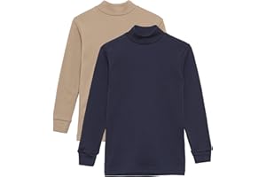 Channo Chemise de sous-vêtement Thermique pour Enfants à col Haut et à Manches Longues, Couleurs Unies