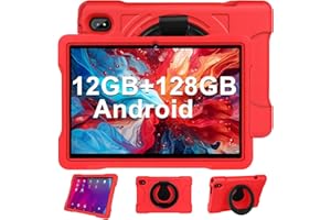 Dghrti Tablet 10 Pulgadas Andorid 12GB+128GB+1TB TF Tablet Familiar, WiFi 5G+2.4G, Cores 2.0Ghz, Bluetooth 5.0, 6000mAh, 8 Cores, 8MP+5MP, con Funda EVA(Rojo)