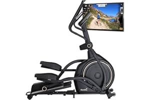 Skandika Vélo elliptique Carbon P26-S/P30-S, Vélo elliptique d'appartement avec Inclinaison, 32 Niveaux de Résistance, 30 Programmes, Écran LED, Bluetooth, Kinomap, M.d'inertie 30KG, Max 150KG