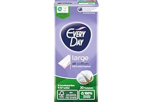 EVERY DAY EveryDay All Cotton - Salvaslips grandes, filtrante, 100% algodón, 30 unidades
