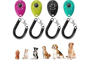 Coptiner 4 Pcs Pet Training Clicker with Wrist Strap, Animal Dog Cat Puppy Kitten Training Clicker, Durable Dog Clickers, Convenient and Effective Training Tools for Dog Cat Horse Puppie Birds
