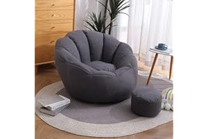 DTLEO Pouf a Sacco Puff Poltrona (Senza Imbottitura) per Divano E Poltrona, per Camera da Letto, Soggiorno, Interno Cuscino da Lettura,Dark Gray