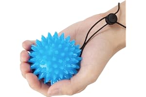 Yesaler Pallina Antistress Mano Terapia Palle per Massaggi Spuntoni con Cinturino da Polso Elastico per Massaggio Allenamento di Forza Blu
