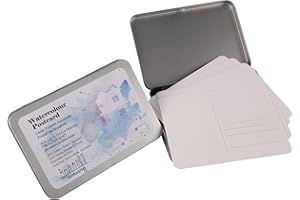 tumuarta Cartoline acquerello, 300GSM, 25% cotone, 14.8x10.5 cm, A6, 24 fogli, grana fine, biglietti vuoti per media asciutti e bagnati, colore per biglietti di auguri e lettere di ringraziamento