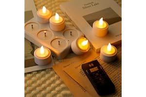GLOWTINK 6 Bougies LED Rechargeables Flamme Vacillante avec Télécommande et Minuterie, 200 + Heures Decoration pour Noël, Valentine's Day, les Mariages, les Fêtes, Eid