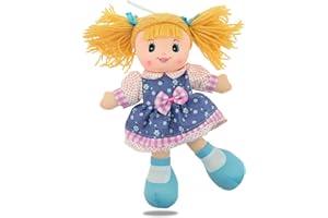 TEOREMA GIOCATTOLI Teorema - Carlotta Bambola di Pezza con Vestitino Floreale, Bambola Stoffa con Capelli di Lana, Giocattolo per bambini, Altezza 30cm