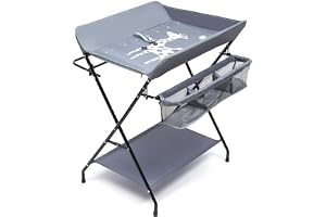 HarBin-Star - Babyskötbord, hopfällbar bärbar förvaringsenhet, spädbarnsvårdsstation, blöj- och klädförvaringsbord