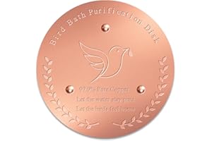 Qubitly Bird Bath Copper Disk, Bird Tables for The Garden, Bird Baths for Keeping Water Fresh, 99.99% Pure Copper Birdbath, Year-Round Water Feature Cleaner for Birds