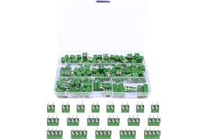 AYWHP Set di 100 morsetti a vite PCB, 5 mm, colore verde, 2 pin, 3 pin, 4 pin, 300 V, 16 A, compatibile con progetti elettronici Arduino fai da te (80 x 2 pin, 15 x 3 pin, 5 x 4 pin)