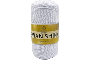 FILATI ITALIANI cordino swan shiny, filato lucido per borse, 100% polipropilene 250g (bianco - 17, 250g)