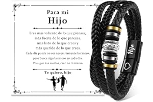 CheersLife A Mi Hijo Pulsera Hijo Regalo Cumpleaños 18 Graduación Navidad Regalos Para Adolescentes Pulsera Hombre Grabado Inspiración Regalo de Aliento