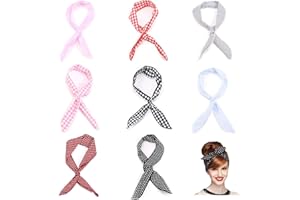 FOGAWA 8 Pcs Headband Women's Rockabilly Wire Bunny Ear Twist Bow Wired Headbands Retro Hair Accessories for Women Girls Women