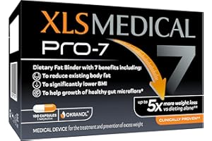 XLS Medical PRO-7 - Weight Loss Pills - Up to 5X More Weight Loss Versus Dieting Alone, 7 Clinically Proven Benefits - 180 Capsules - 1 Month Supply