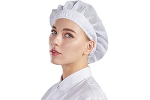 Nanxson Unisex Donna Cappellino da Chef Regolabile Maglia da cucina con cappello da cucina Rete alimentare per capelli CF9042 (bianco, 3)