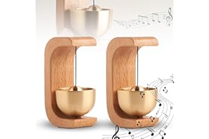 BYZESTY Gong per porta in legno, 2 pezzi, dopamina, campanello magnetico, autoadesivo, per porta, ufficio, negozio, caffè (faggio giallo)