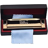 Blueberry R-1003 Key of C 10 Holes 20 Tones Blues Harp Diatonic Gold Mouth Organ (Gold): 