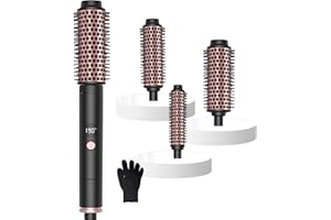 Thermal Brush, OKWRAP 30/38/45 mm 3 en 1 Thermal Brush Set 3 spazzole di ricambio Hot Brush spazzola rotonda, pettine volume con display digitale da 110 a 190 ℃, spazzola termica per volume radici