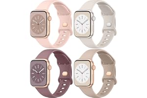 MELIYA 4 PACK Bracelets Compatible avec Apple Watch Series 8 7 41mm 45mm 49mm, Series 6 5 4 3 2, Femme Homme Silicone Bracelets de Remplacement avec iWatch SE