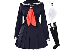ELIBELLE Classic Japanese School Girls Sailor Dress Shirts Uniform Anime Cosplay Costumes with Socks Set
