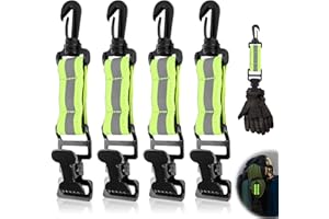 GUOSIYAO Porta Guantes 4Pcs Guante Clip De Bombero Clip De Guante Con Mosquetón Metálico Clip De Guante De Trabajo Para Guantes De Bombero Para Colgar Máscaras Toallas (Verde clip único)