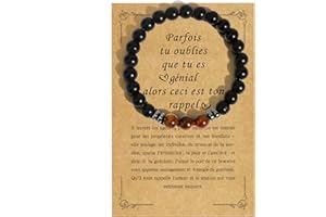 EMDRYZE Pierre Naturelle 8mm Bracelets Pour Homme Idee Cadeau Anniversaire Homme Cadeau Fete Des Peres Cadeau Ado Cadeau Pour Papa Grand Pere Mari Copain Couple Cadeau de Noel Homme Cadeau Personnalisé