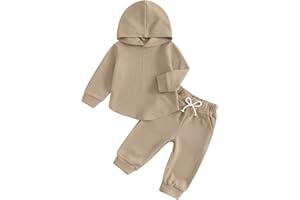 Geagodelia 2 pezzi Set di Abiti Carino Neonati Bambini Felpa con Cappuccio Manica Lunga + Pantaloni Autunno Inverno