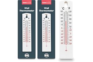 SOL 2pk Room Thermometer Indoor and Outdoor Wall Thermometer Temperature Gauge for Home Garden Greenhouse Shed Clear Scale Ea