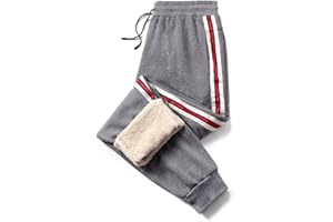 AOTORR Men's Fleece Jogging Bottoms Casual Thermals Trousers Winter Warm Joggers Pants Jogging Tracksuit Bottoms