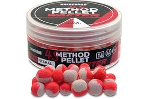Haldorado 4S Method Pellet Carp Fishing Wafter, Strawberry & Squid, Colour: White-Red, 6, 7, 8, 9 mm