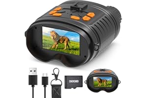 YAMOKIZY Night Vision Goggles - 4K Night Vision Binoculars for Adults, 3" HD Display and 10X Digital Zoom Infrared Binoculars 32GB TF Card Can Save Photo and Video for Hunting&Camping-Black