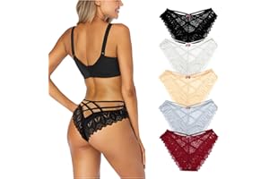 Getervb 5-pak stringów tanga damskie seksowne bielizna z niskim stanem majtki damskie stringi koronkowe slipy uwodzicielska bielizna damska bikini majtki