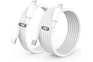 BSTOEM Cable iPhone USB C, Cable USB C vers Lightning 1M+2M, MFi Certifié Câble iPhone USBC Chargeur Rapide Fil pour Apple iPhone 14 13 12 11/Pro Max/Pro/Plus/XS/XR/X/8/7/SE, pour iPad- Blanc