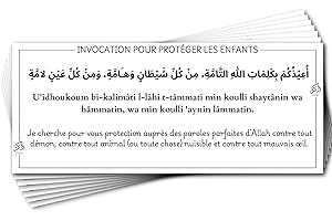 ZIKR Stickers invocation islam | Lot de 10 stickers transparents et autoadhésifs en vinyle pour Dua et rappel | décoration islamique | autocollant mural, cadeau musulman femme, homme, enfant, ramadan, aid