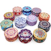 Mandala Desenli Metal Kutuda B&uuml;y&uuml;k Boy Kokulu Mum