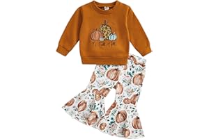 ZZLBUF Toddler Baby Girl Halloween Outfits Cute Pumpkin Pullover Sweatshirt Long Pants 2Pcs Set Infant Fall Winter Clothing