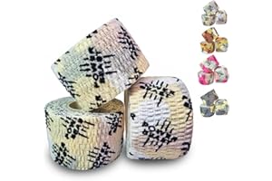 POWER BEAST 3X Sport Tape Cross Training Camouflaje, Strap Doigt, 3 Rouleaux Cohesive Tape Elastique, Hook Grip Tape, Coton résistant à la Transpiration – Respirant, Haltérophilie.